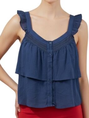 💙 American Eagle Size L Navy Babydoll Blouse